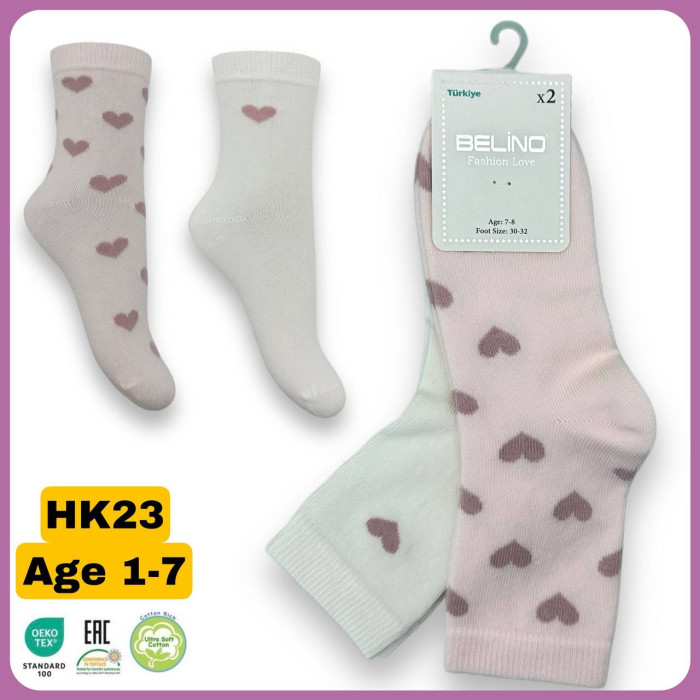 Носки хлопковые 1-2 года для девочек ТМ Belino (6 шт/уп)