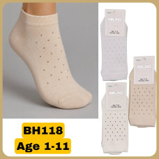 Носки хлопковые 1-2 года для девочек ТМ Belino (6 шт/уп) сетка