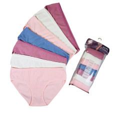 ОПТОМ.  Женские трусы в рубчик. Размер: 2XL. ( 7 шт/уп). Турция.