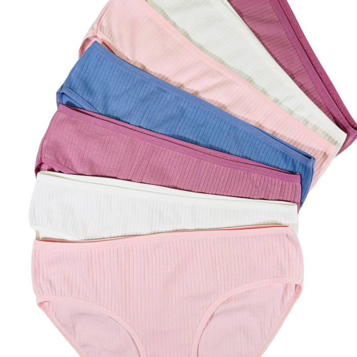 ОПТОМ. Жіночі труси в рубчик. Розмір: 2XL. ( 7 шт/уп). Туреччина.