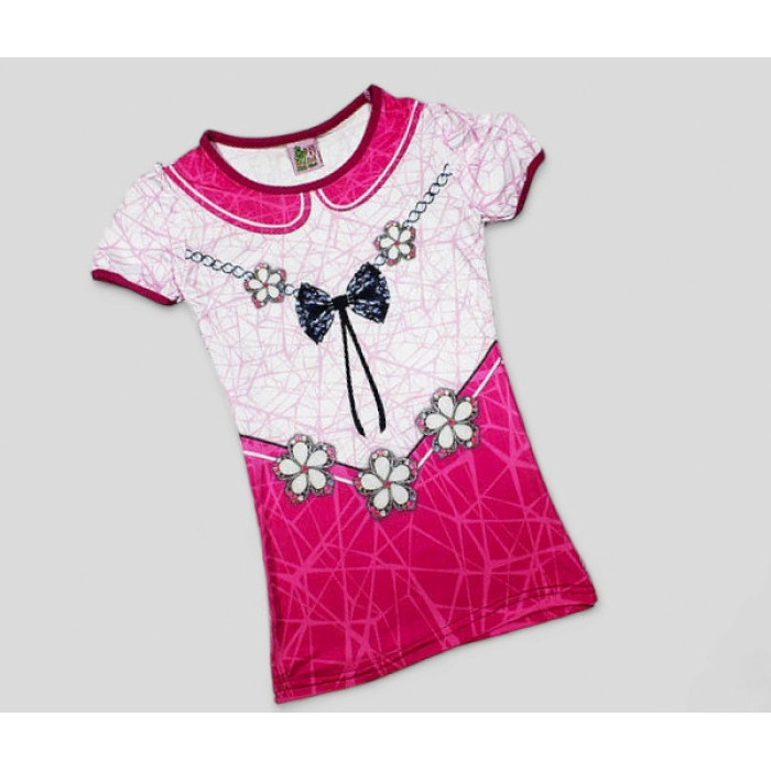 ОПТОМ Детское платье "Бантик" для девочки 8,9,10,11,12 лет (5 шт/уп) (ткань масло)