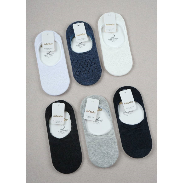 Хлопковые носки следы для мальчиков 11-12 лет ТМ Katamino сетка (6 шт/уп)