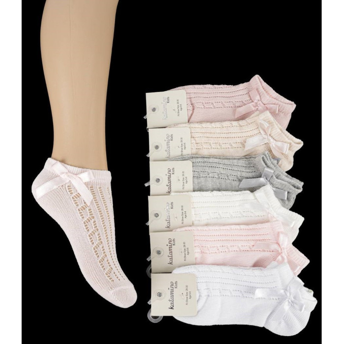 Шкарпетки бавовняні 13-14 років для дівчаток ТМ Katamino (6 шт/уп) сітка