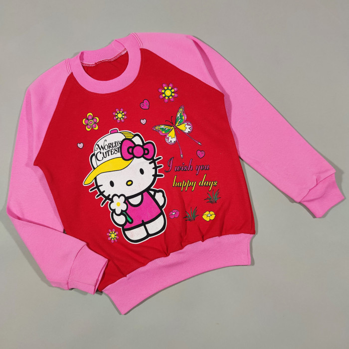 ОПТОМ Детский реглан  "Китти" для девочек 8,9,10,11,12 лет