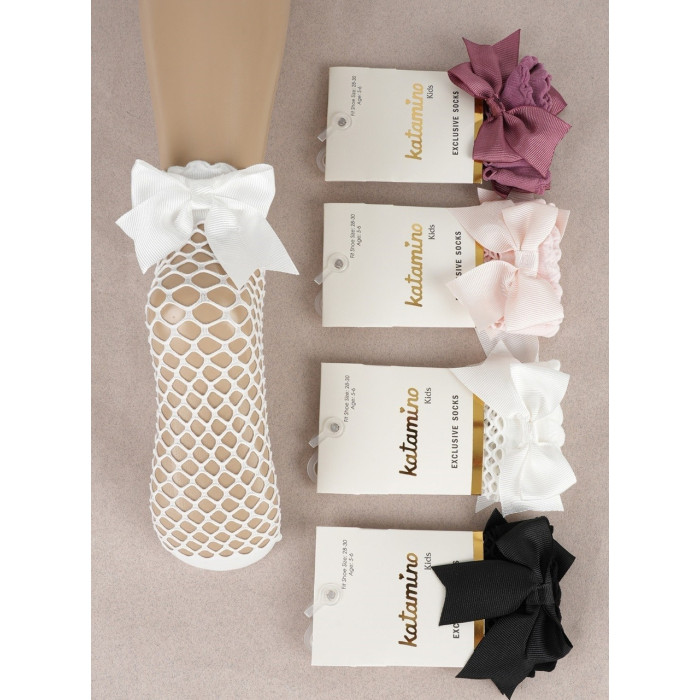 Шкарпетки сітка 3-4 роки для дівчаток ТМ Katamino (4 шт/уп) ВСІ ЧОРНІ