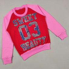ОПТОМ Детский реглан "Sweet beauty" для девочек 8,9,10,11,12 лет 100%  хлопок