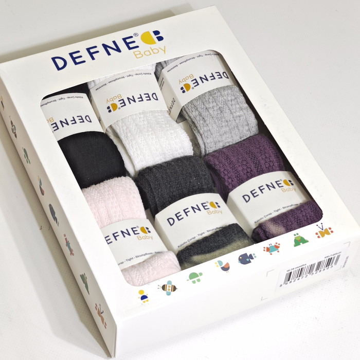 Колготки для немовлят 0-6 міс ТМ Defne (6 шт/уп)