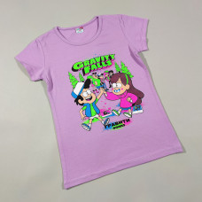 ОПТОМ Детские футболки для девочек 4,5,6,7,8 лет Gravity Falls сирень