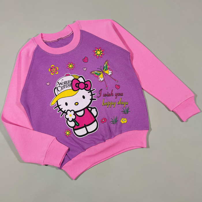 Дитячий реглан "Кітті" для дівчаток 8,9,10,11,12 років 100% бавовна