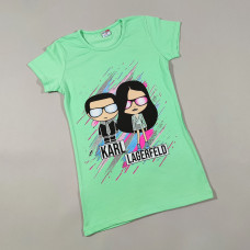 ОПТОМ Детские футболки для девочек 4,5,6,7,8 лет Karl мятная