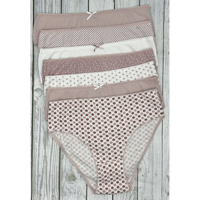 Набір трусиків тижневок батал в рубчик- Розмір: 2XL. ( 7 шт/уп). ТМ. Nicoletta