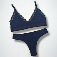 Комплект жіночий бюстгальтер чашка B.Push-up з трусиками "DOMINANT" розмір 70 (XS/S) ЧОРНИЙ