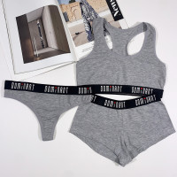 Комплект жіночий, трійка Dominant (топ, шорти та стрінги) размер: L