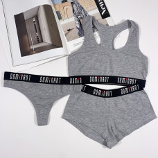 Комплект жіночий, трійка Dominant (топ, шорти та стрінги) размер: L