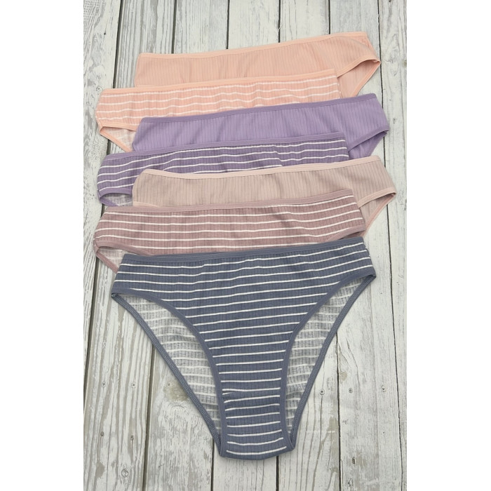 Набор женских трусиков неделек в рубчик Размер: XL. ( 7 шт/уп). ТМ. Nicoletta