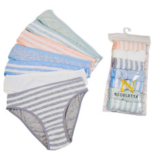 Набір жіночих трусиків тижневок в рубчик Розмір: XL. ( 7 шт/уп). ТМ. Nicoletta