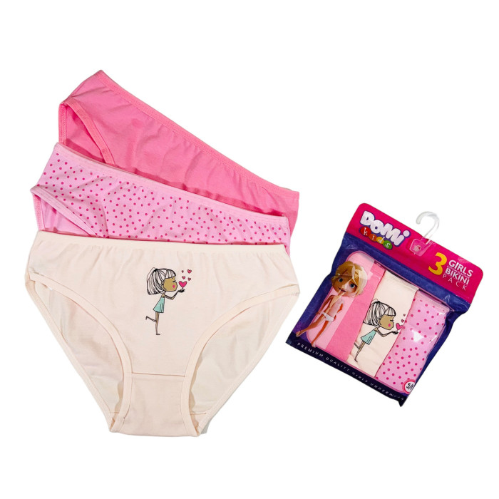 Детские трусики для девочек 9-10 лет  (3шт/уп)  Domi
