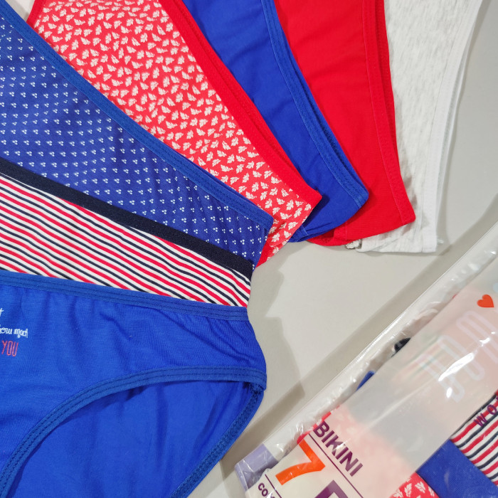 ОПТОМ. Набор женских трусов "Dominant" бикини. Размер: S. ( 7 шт/уп). Турция.