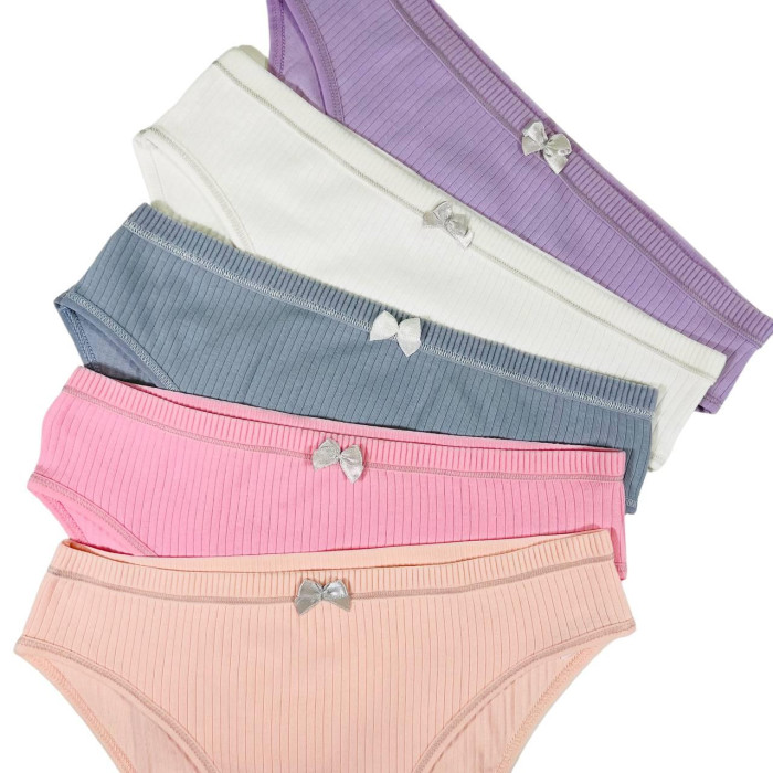 Набор женских трусиков в рубчик Размер: XL. ( 5 шт/уп). ТМ. Nicoletta