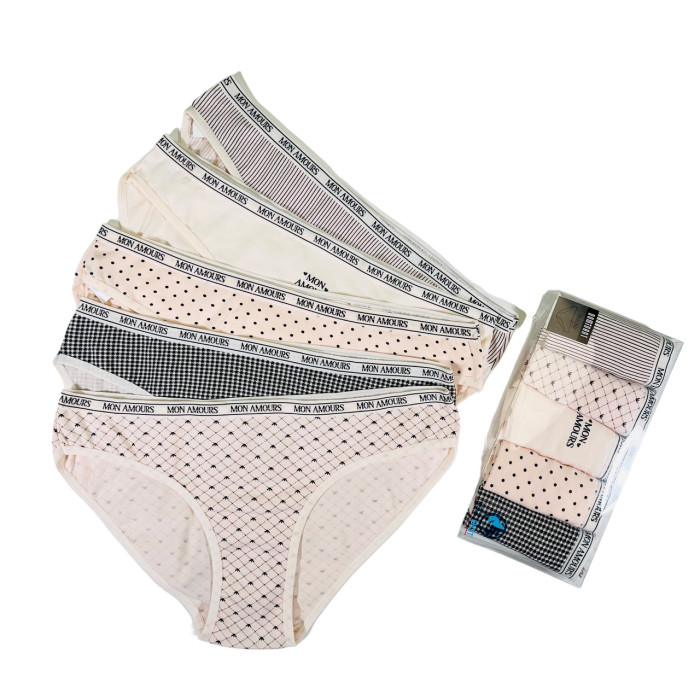 ОПТОМ. Набор женских трусов "Dominant". Размер: S. ( 5 шт/уп). Турция.