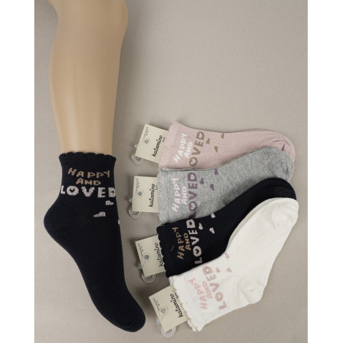 Шкарпетки бавовняні 5-6 років для дівчаток ТМ Katamino (6 шт/уп)