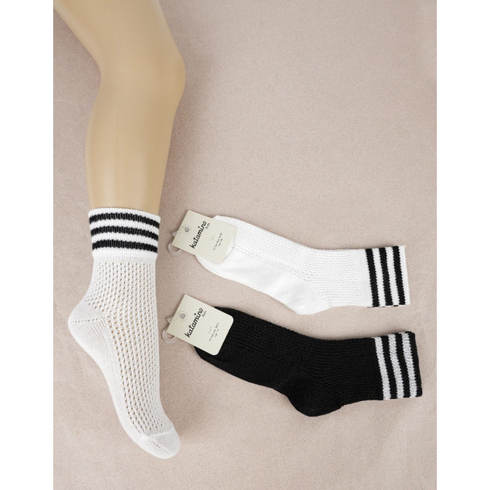 Шкарпетки бавовняні 11-12 років для дівчаток ТМ Katamino (6 шт/уп) сітка