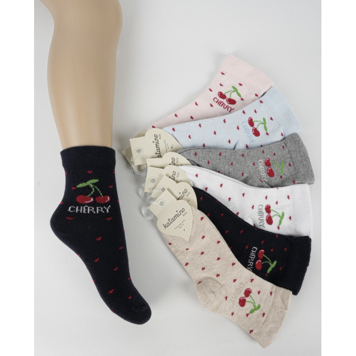 Шкарпетки бавовняні 1-2 роки для дівчаток ТМ Katamino (6 шт/уп)