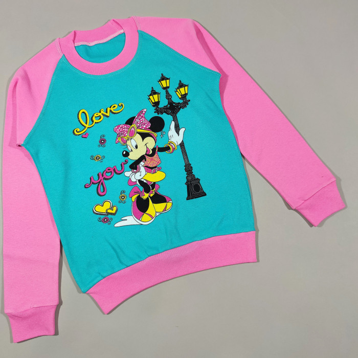 ОПТОМ Детский реглан "Микки" для девочек 8,9,10,11,12 лет