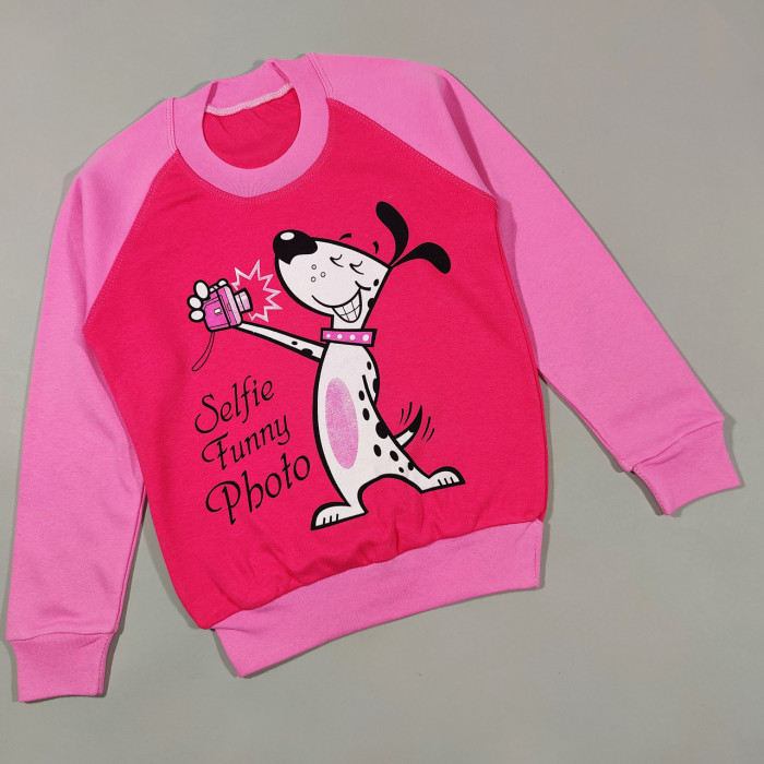 Детский реглан  "Selfie funny photo" для девочек 8,9,10,11,12 лет 100%  хлопок
