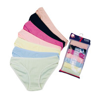 ОПТОМ. Женские трусы в рубчик  Размер: M. ( 7 шт/уп).
