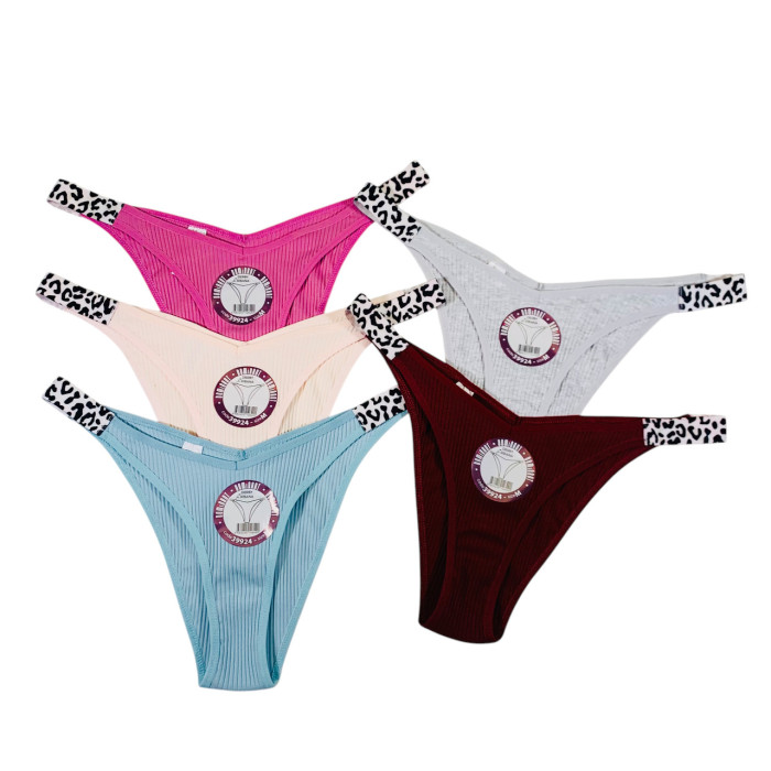 Женских трусов в рубчик . Размер: L. ( 5 шт/уп)