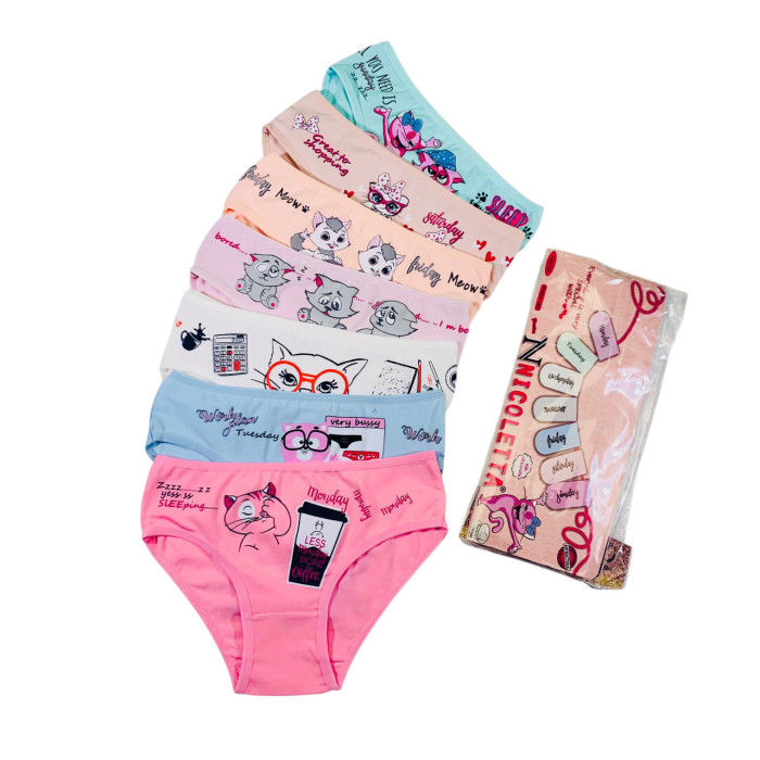 Набор детских трусиков неделек 12-13 лет ( 7шт/уп ) ТМ Nicoletta