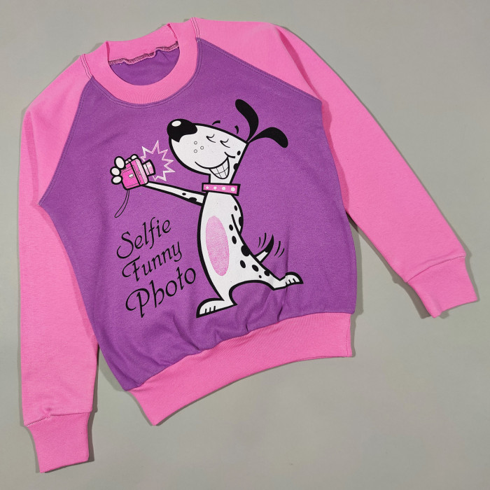 ОПТОМ Детский реглан "Selfie funny photo" для девочек 8,9,10,11,12 лет