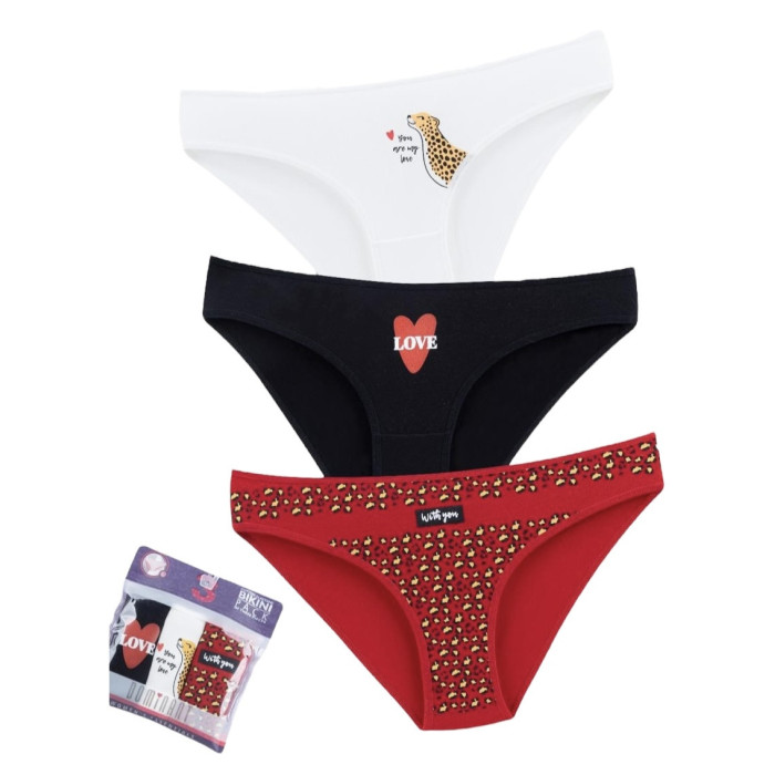 ОПТОМ. Набор женских трусов "Dominant" Размер: S. ( 3 шт/уп). Турция.