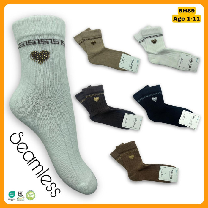 Шкарпетки бавовняні 3-4 років для дівчаток ТМ Belino (6 шт/уп)