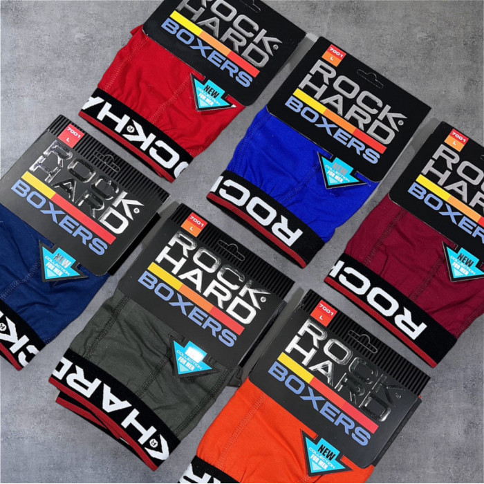 Мужские трусы боксерки. Размер: M. ROCK HARD (5шт/уп)