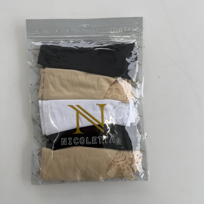 Однотонные трусики с кружевом сзади - бесшовные батал Размер: 4XL. ( 5 шт/уп). ТМ. Nicoletta