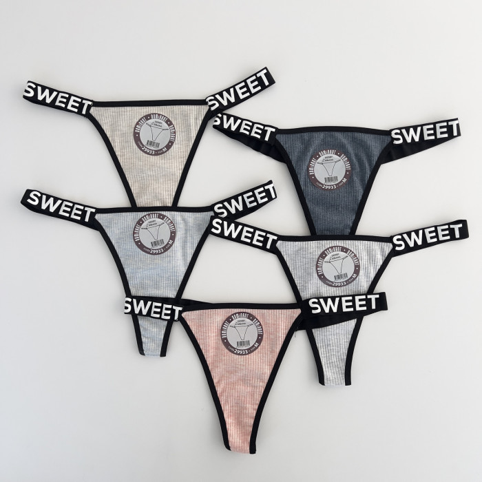 ОПТОМ. Жіночі трусики Тонг "Dominant". Розмір: M ( 5 шт/уп). Туреччина.