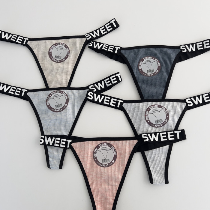 ОПТОМ. Жіночі трусики Тонг "Dominant". Розмір: M ( 5 шт/уп). Туреччина.