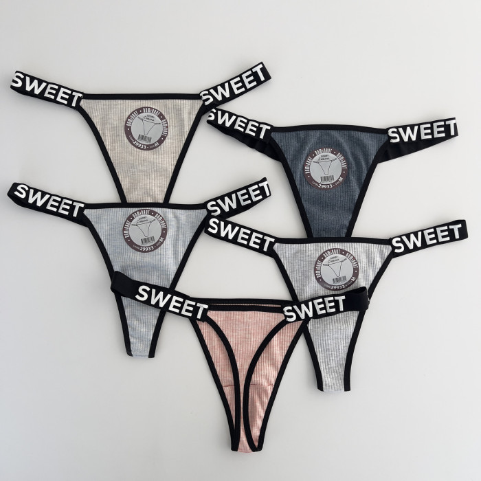 ОПТОМ. Женские трусики Тонг  "Dominant". Размер: L ( 5 шт/уп). Турция.