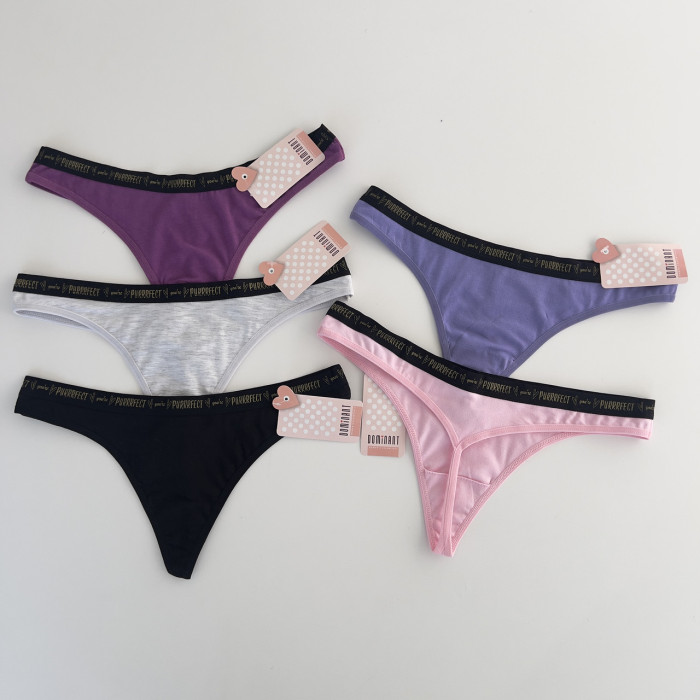 ОПТОМ. Женские трусики Тонг  "Dominant". Размер: XL ( 5 шт/уп). Турция.