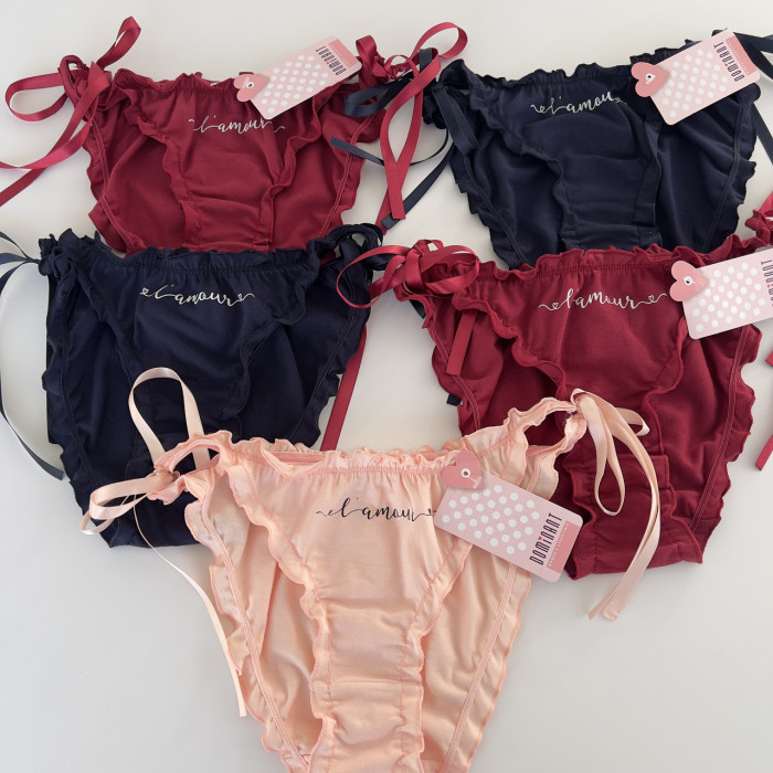 ОПТОМ. Набор женских трусов Зефирка "Dominant". Размер: S. ( 5 шт/уп). Турция.