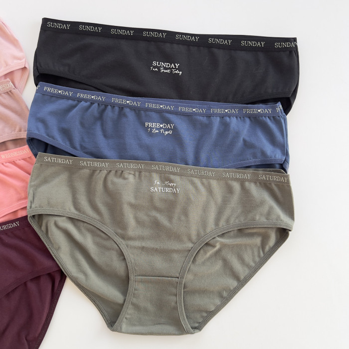 ОПТОМ. Набор женских трусов "Dominant" бикини. Размер: XL. ( 7 шт/уп). Турция.