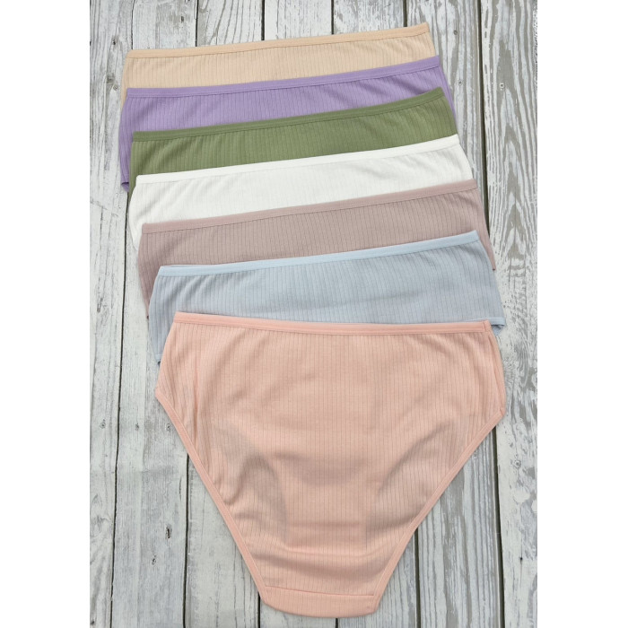 Набор женских трусиков неделек в рубчик Размер: L. ( 7 шт/уп). ТМ. Nicoletta