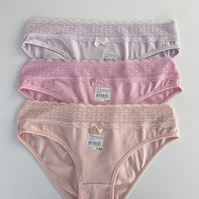 Жіночі бавовняні трусики -Розмір: L. ( 5 шт/уп)