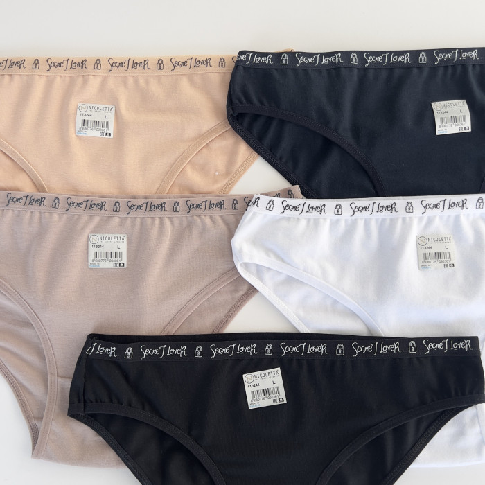 Жіночі бавовняні трусики -Розмір: M. ( 5 шт/уп)