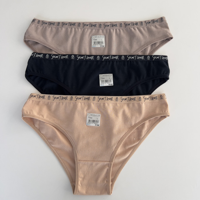 Жіночі бавовняні трусики -Розмір: M. ( 5 шт/уп)