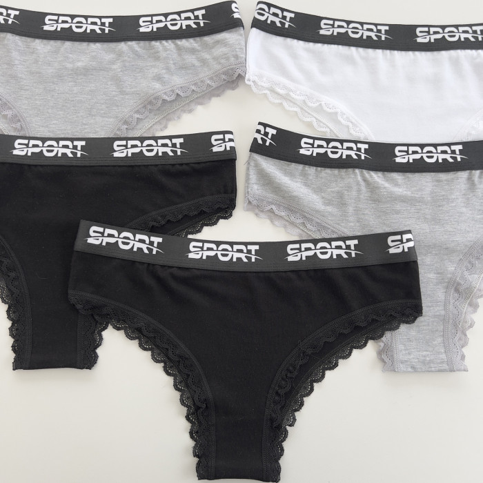 Жіночі бавовняні трусики -Розмір: L. ( 5 шт/уп)