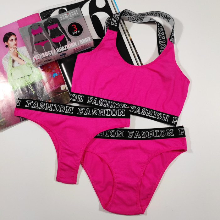 Комплект женский, тройка Dominant (топ, бикини и бразилиана) Размер: S