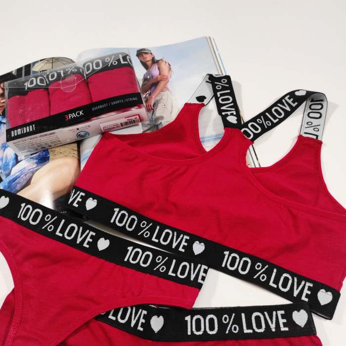 Комплект жіночий, трійка Dominant (топ, шорти та стрінги) Розмір: M